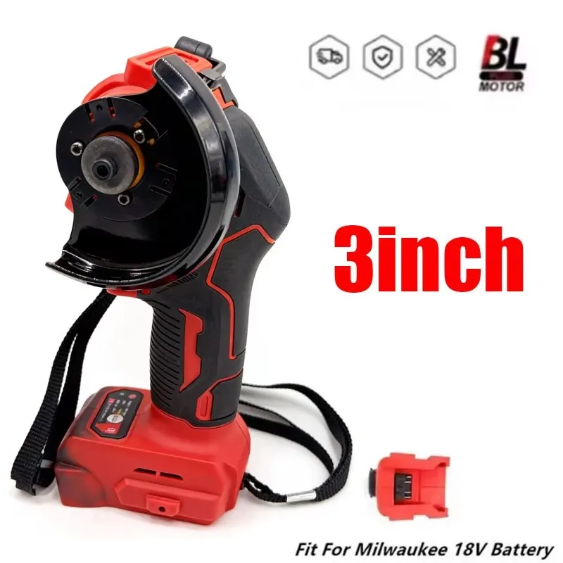 For Milwaukee 18v Battery Cordless Angle Grinder 3 Inch Polishing Machine Mini Diamond Cutting Grinding Cut OFF Tools
