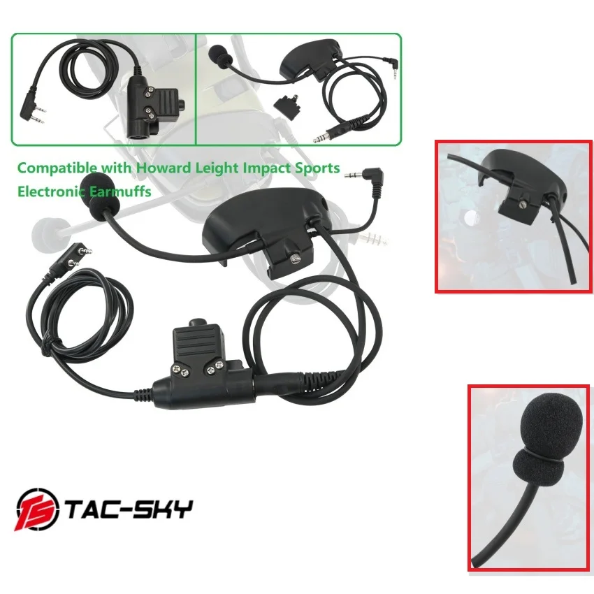 TS TAC-SKY External Microphone Kit, Suitable for Howard Tactical Headset Outdoor Shooting Game Headphones