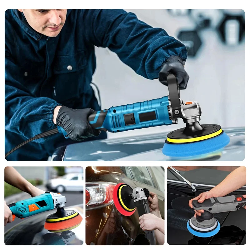 

(YY) 5 шт. новая 6-дюймовая губка для полировки автомобиля, вощеные подушечки, набор для полировки лодки, автомобиля, буфер для полировки колес, удаляет царапины