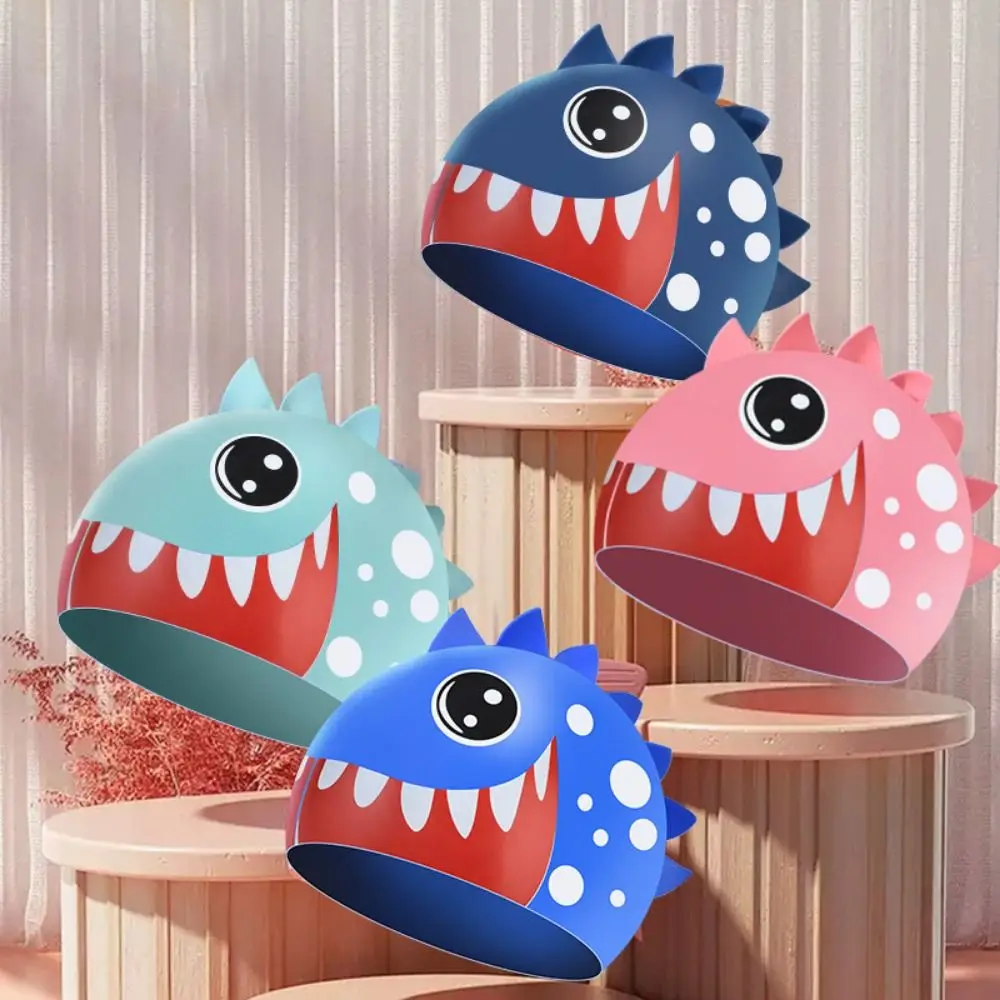 

Shark Children's Swimming Cap Waterproof Long Hair Silicone Swimming Hat Ear Protection Cartoon Animal Printed Swimming Cap