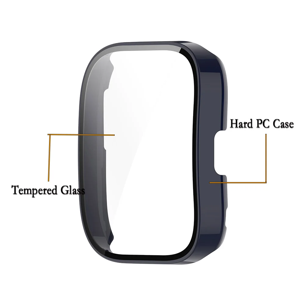Huami Amazfit Bip5 풀 커버리지 범퍼 PC 하드 케이스 커버, 강화 유리 스크린 보호대, 2 in 1 케이스
