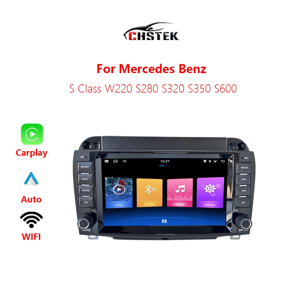 CHSTEK Car Radio Carplay For Mercedes Benz W220 S-Class S280 S320 S350 S400 S600 S55AMG Android Auto Navigation Bluetooth WIFI