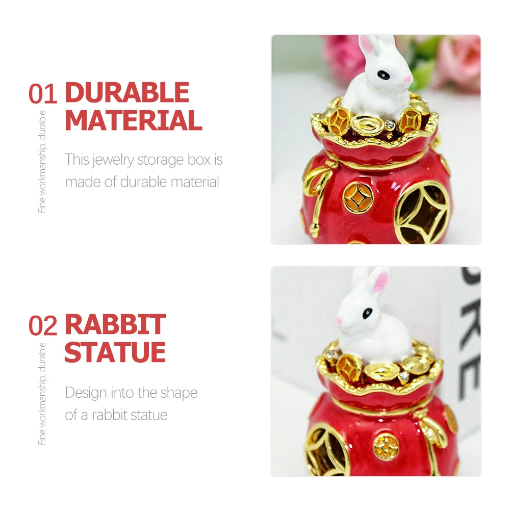 

Rabbit Jewelry Box Small Animal Design Storage Case For Necklace Bracelet Earring Organizer Desktop Decor Home Accessories