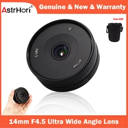 AstrHori 14mm F4.5 Ultra Wide Angle APS-C Manual Lens Strong Anti-Distortion for Sony E/ Fuji X/Nikon Z/M43/Canon EF-M Mount