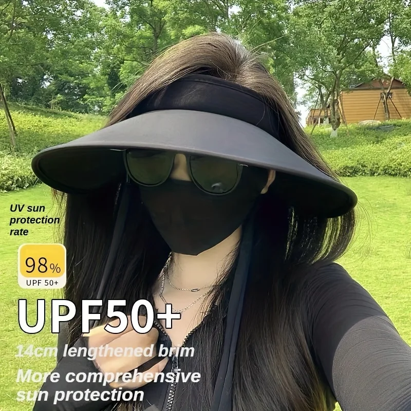 UPF50+ Ice Silk Sun Hat for Women - Ultimate Sun Protection with Enlarged Brim, Anti-UV, Breathable, Stretchy, and Buckle Closur