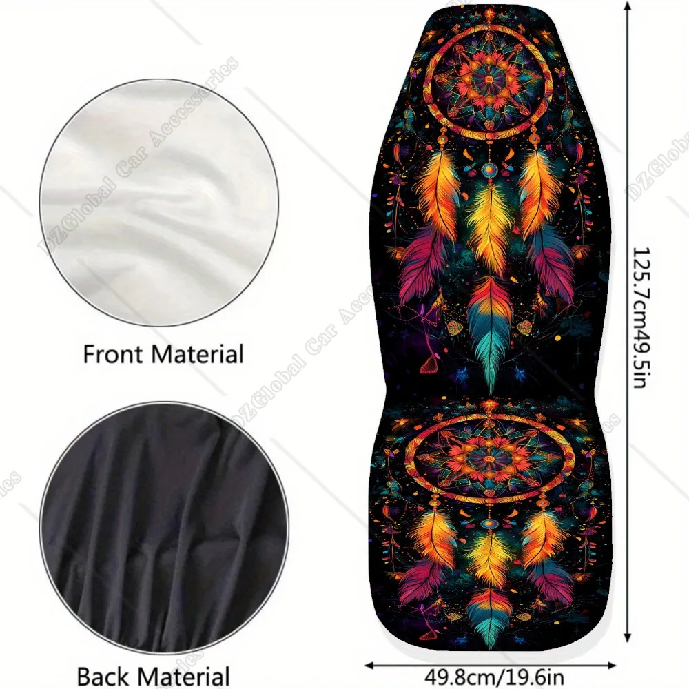 2pcs Colorful Wind Chime Car Seat Covers for Cars SUVs Sedans Trucks Front Seat Protectors Ideal Auto Accessory Gift