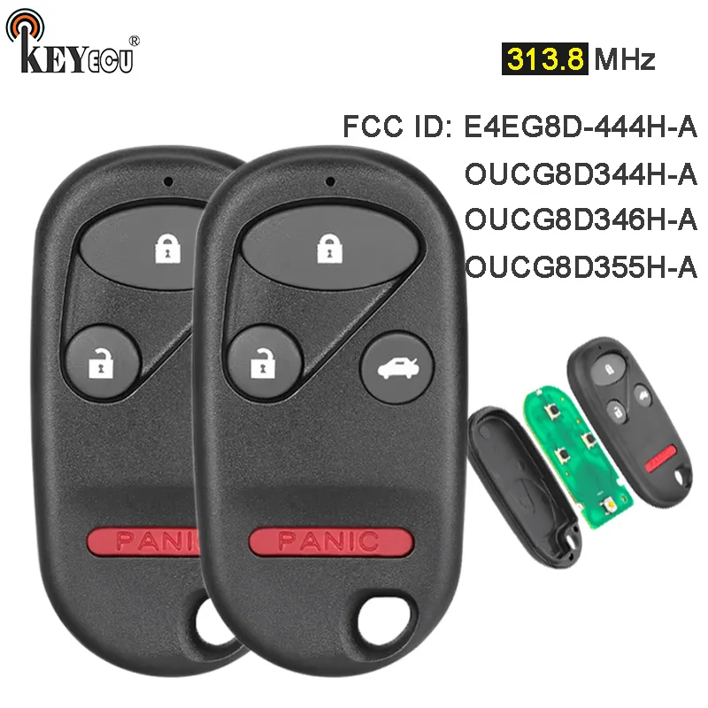 

KEYECU 313,8 МГц OUCG8D-344H-A, OUCG8D-346H-A, OUCG8D-355H-A, E4EG8D-444H-A Дистанционный брелок для Honda CR-V Element Acura MDX RSX