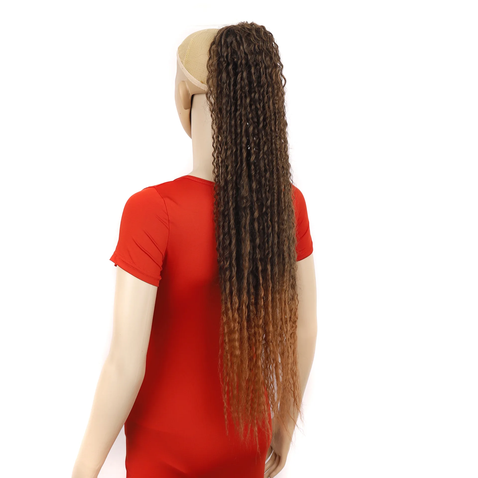 Colors Synthetic Hair Fiber Long Wavy Hair Ponytail Extensions 30Inch 100g  Hair Chip-In Ombre Heat Resistant Curly Pony Tail