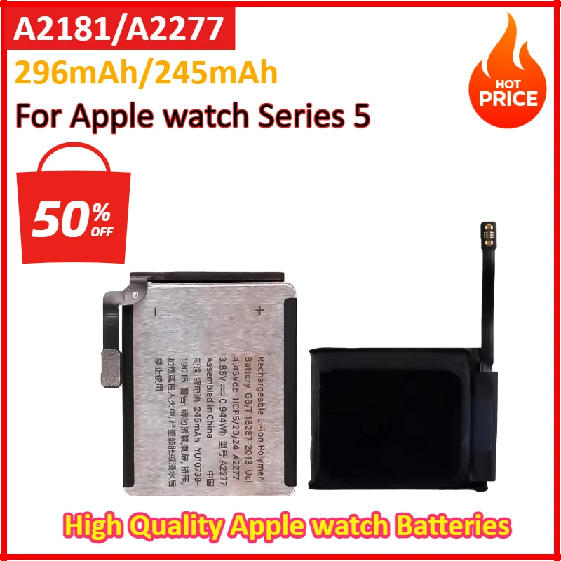 

High Quality A2181 Battery For Apple watch Series 5 44mm battery A2277 For Apple watch Series 5 40mm Batteries