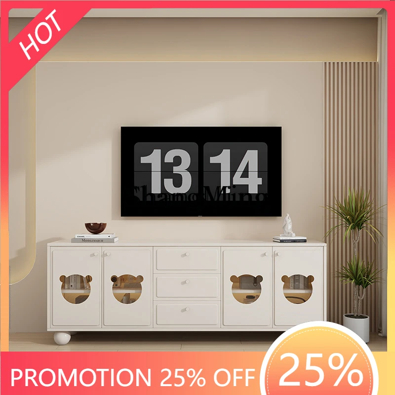 

ZYY Premium Delicate Cream Wind TV Cabinet Living Room Home Storage Locker Solid Wood Simple