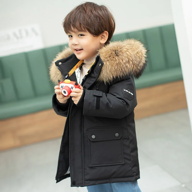 

Children Winter Hooded Coat Thicken Warm White duck Down Jacket Boy toddler girl clothes Kids Parka clothing Outerwear snowsuit
