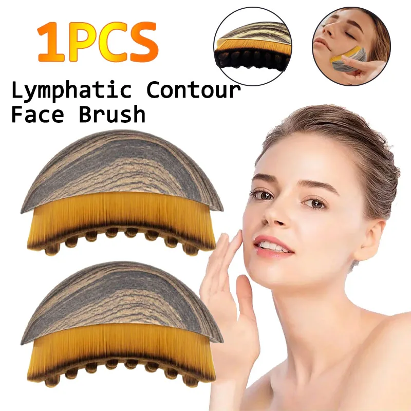 Ergonomic Lymphatic Contour Face Brush Sculpting Drainage Massager Precise Skin Care Tool