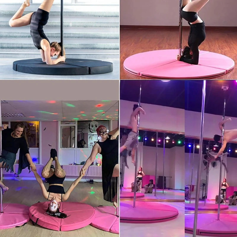 Folding Pole Dance Mat PU Leather Thickened Protective Gymnastics Pad Dance Exercise Floor Cushion Training Fitness Yoga Mats