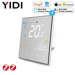 Tuya Metal Brushed Panel ZigBee Smart Thermostat Water/Electric Floor Heating Water/Gas Boiler 2MQTT Alexa Google Home SmartLife