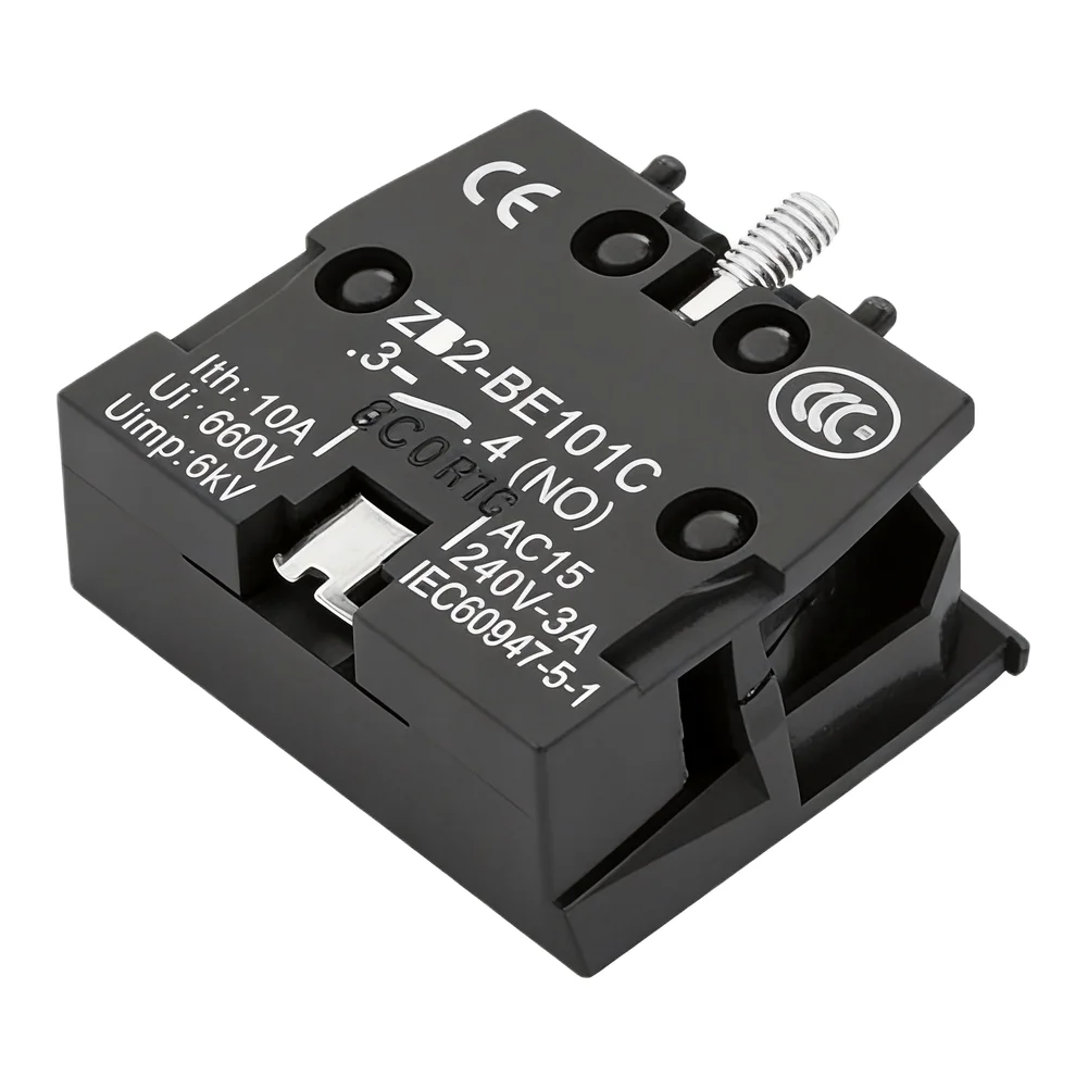 10A 600V Push Button Joystick Switch ZB2BE101C BE102C with Normally Open and Closed Contact Options for Machinery Control