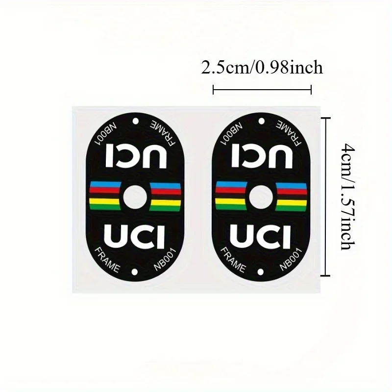 【セール中】UCI 認定自転車バルブステッカー 2 枚 - 耐久性のある傷つきにくい高品質 PVC ロードバイクおよびマウンテンバイクホイール用