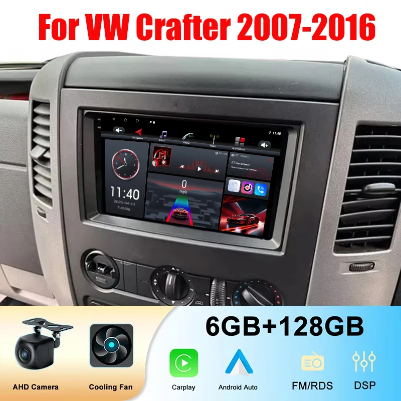 

9'' 128GB Car Radio For VW Crafter 2007-2016/Mercedes Benz B200 2008-2011 Wireless Carplay Apple Android Auto WIFI GPS Head Unit