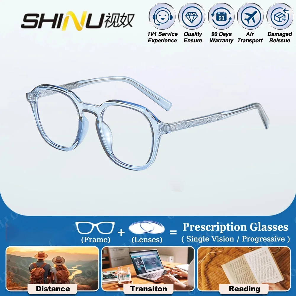 

SHINU Progressive reading glasses Anti blue light Multifocal Presbyopia Reading Glasses Prescription Lenses women Custom Myopia