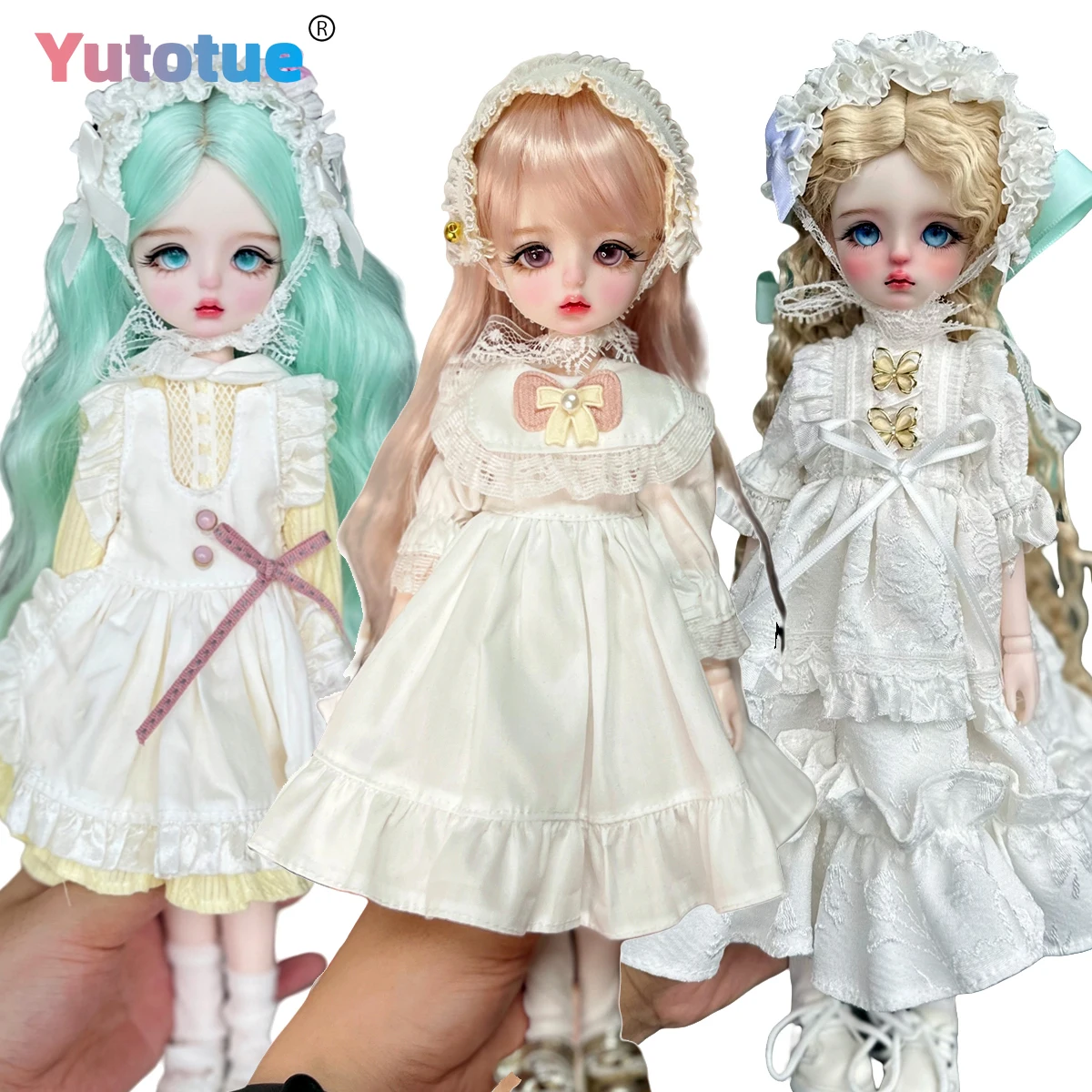 

YUTOTUE 13 inch Height Pretty Girl Doll Toy with Curly Hair Wig Dress Shoes Full Set Lifelike Kids Gift