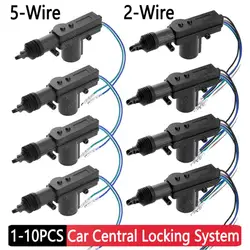 1-10pcs Door Power Central Lock 12V 2/5 Wire Actuator Auto Vehicle Remote Central Locking System Motor Car Alarm Security System