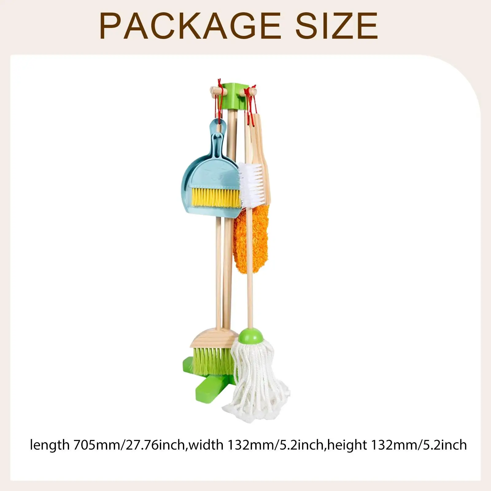 Zestaw do sprzątania dla dzieci, zabawka edukacyjna do zabawy w sprzątanie domu, miotła, mop, miotełka, szufelka, szczotka i stojak dla chłopców i dziewcząt.