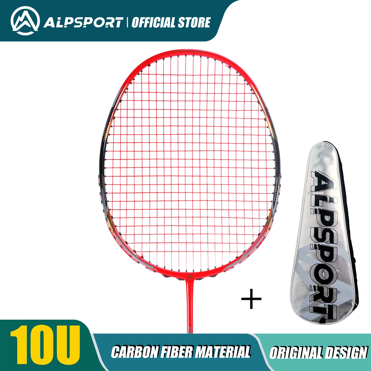 ALPSPORT AIR 10U  Ultralekki 52g T800 Rakieta do badmintona Szybkie odbicie  Importowana Maksymalnie 28 funtów 100% Pro Carbon Fibre + Rakieta tytanowa Dla średnio zaawansowanych i zaawansowanych - afbeelding 1