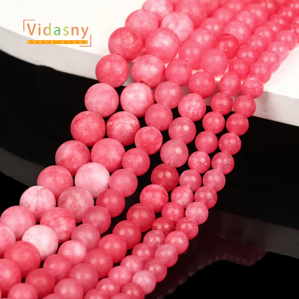 Natursteinperlen, Rhodochrosit, Chalcedon, für die Schmuckherstellung, runde lose Perlen, DIY-Zubehör, Armband, 6 mm-10 mm, 15 Zoll – Detail 7