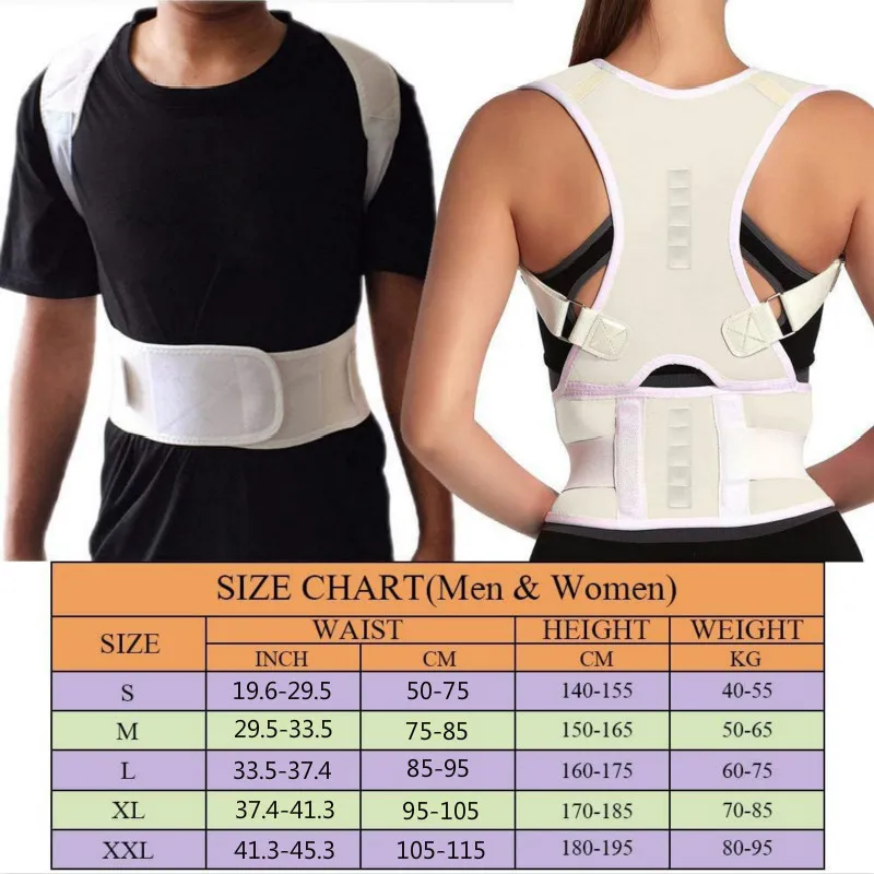 Magnetic Posture Corrector for Women Men Orthopedic Corset Back Support Belt Pain Back Brace Support Belt Magnets Therapy