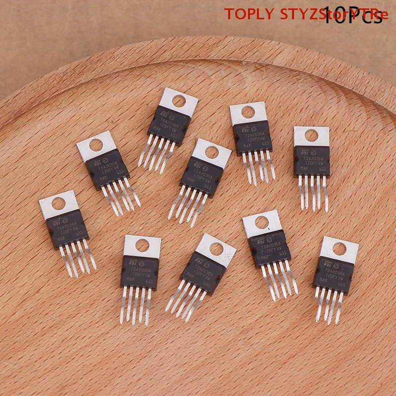 Set of 10 TDA2030A Five-pin, 220 Package Power Amplifier Transistors.