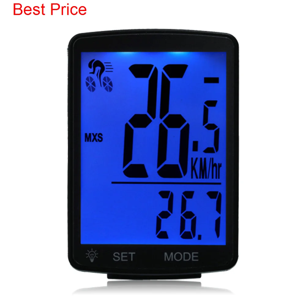 

20 шт. велосипедный компьютерный счетчик 2,8 дюйма большой экран английский супер яркий светодиодный светящийся велосипедный спидометр беспроводной