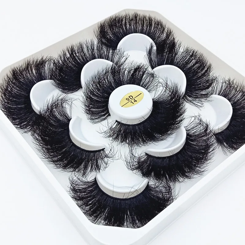 5 Pairs 3D Mink Lashes Natural Long False Eyelashes Thick Eyelashes 20-25mm Dramatic Eyelash Extension Sexy Eye Makeup Maquiagem