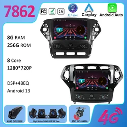 9 Inch Android 13 For Ford Mondeo MK4 2007 - 2013 Car Radio RDS No 2din WIFI Navigation GPS Multimedia AHD DSP 4G LTE ADAS QLED