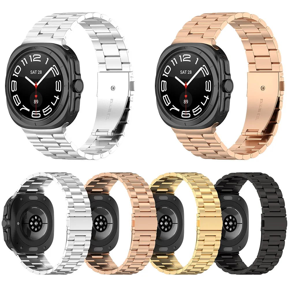 Ремешок из нержавеющей стали для наручных часов, регулируемый браслет для Samsung Galaxy Watch 7 Ultra 47 мм