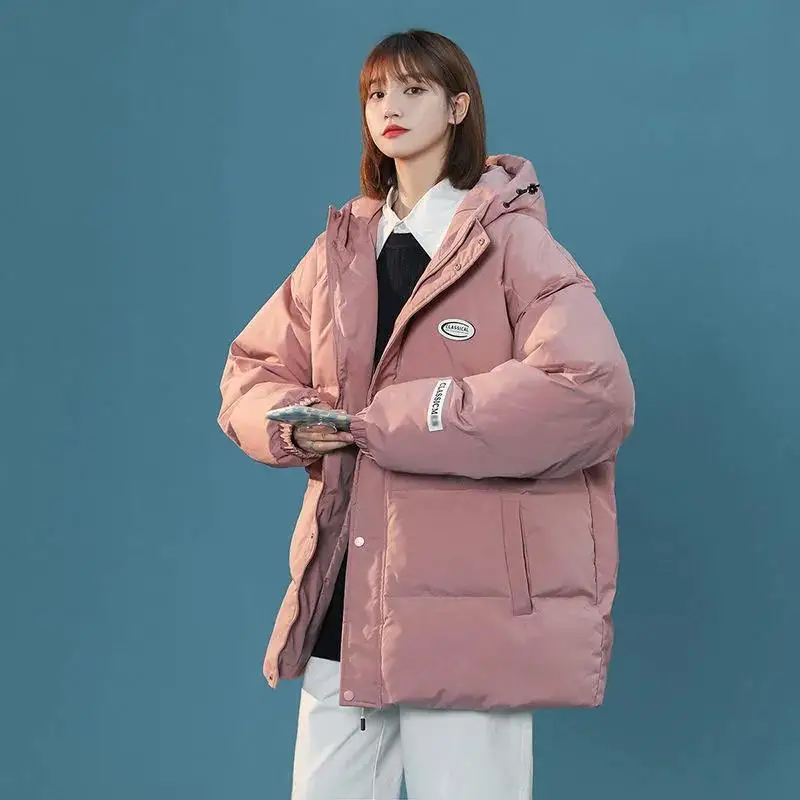 2023 New Autumn and Winter Cotton Coat Female Student Simple and Thickened Hooded Winte Coat Women  Puffer Jacket Women