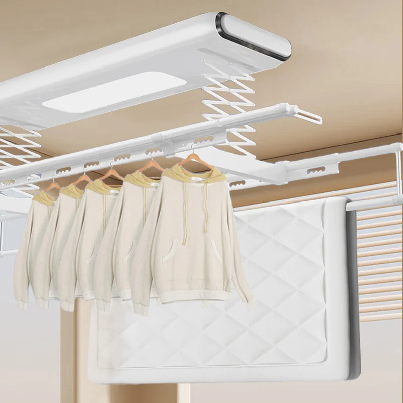 Electric drying rack telescopic clothesline model hot sale remote control accessories laundry cloth material