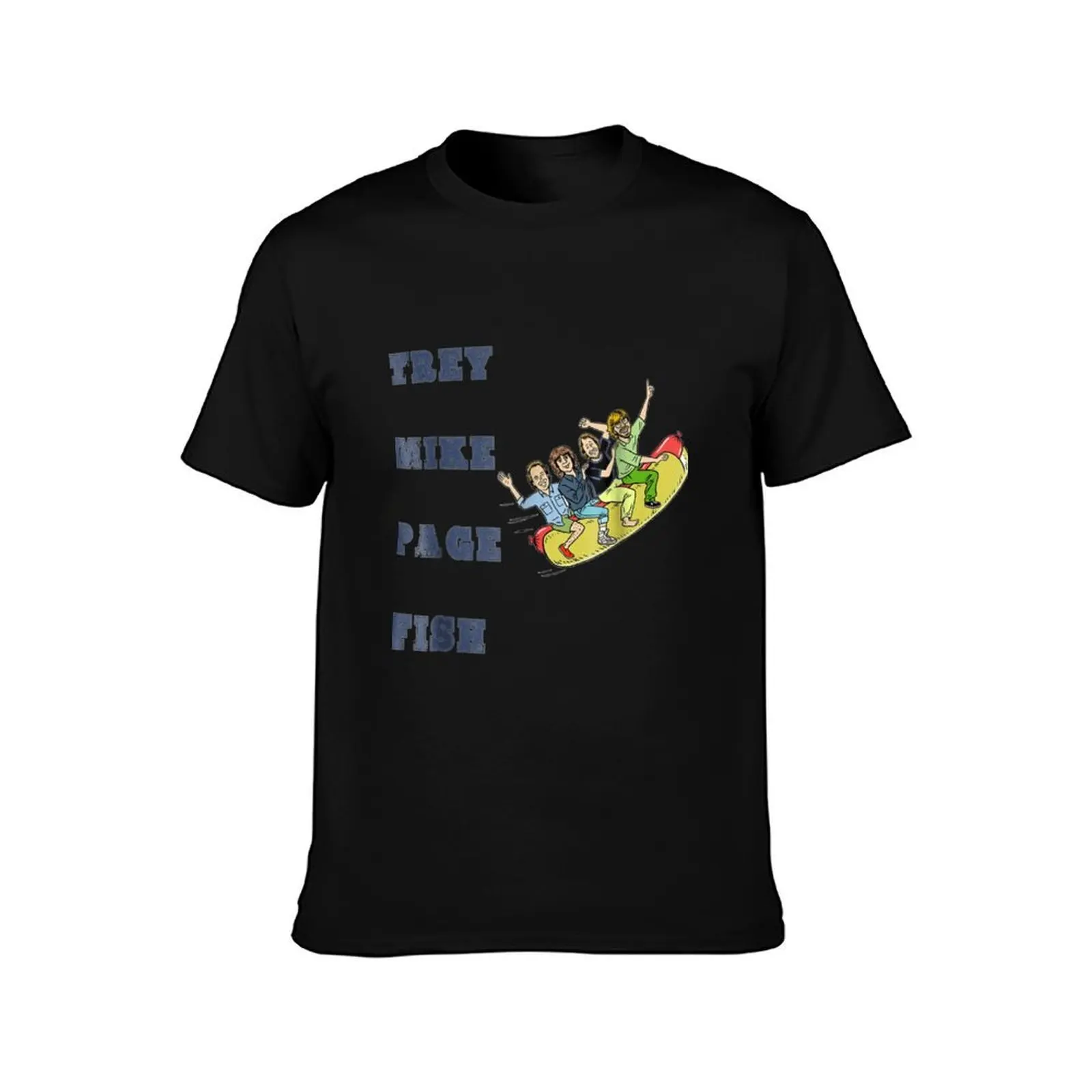 Page Fish Hotdog T-Shirt, Summer Casual Cotton Tee, Oversized Streetwear Tops, Vintage Graphic Print, Loose Fit Short Sleeve