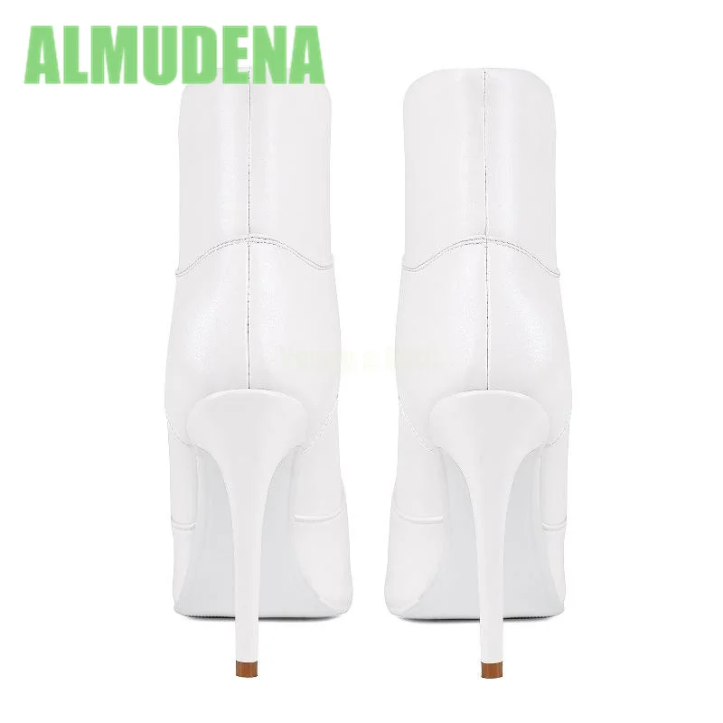 الجبهة الدانتيل يصل الرياضة نمط أحذية قصيرة أنيقة مثير وأشار الجلود البيضاء المرقعة تصميم النمط البريطاني سليم الكعب العالي