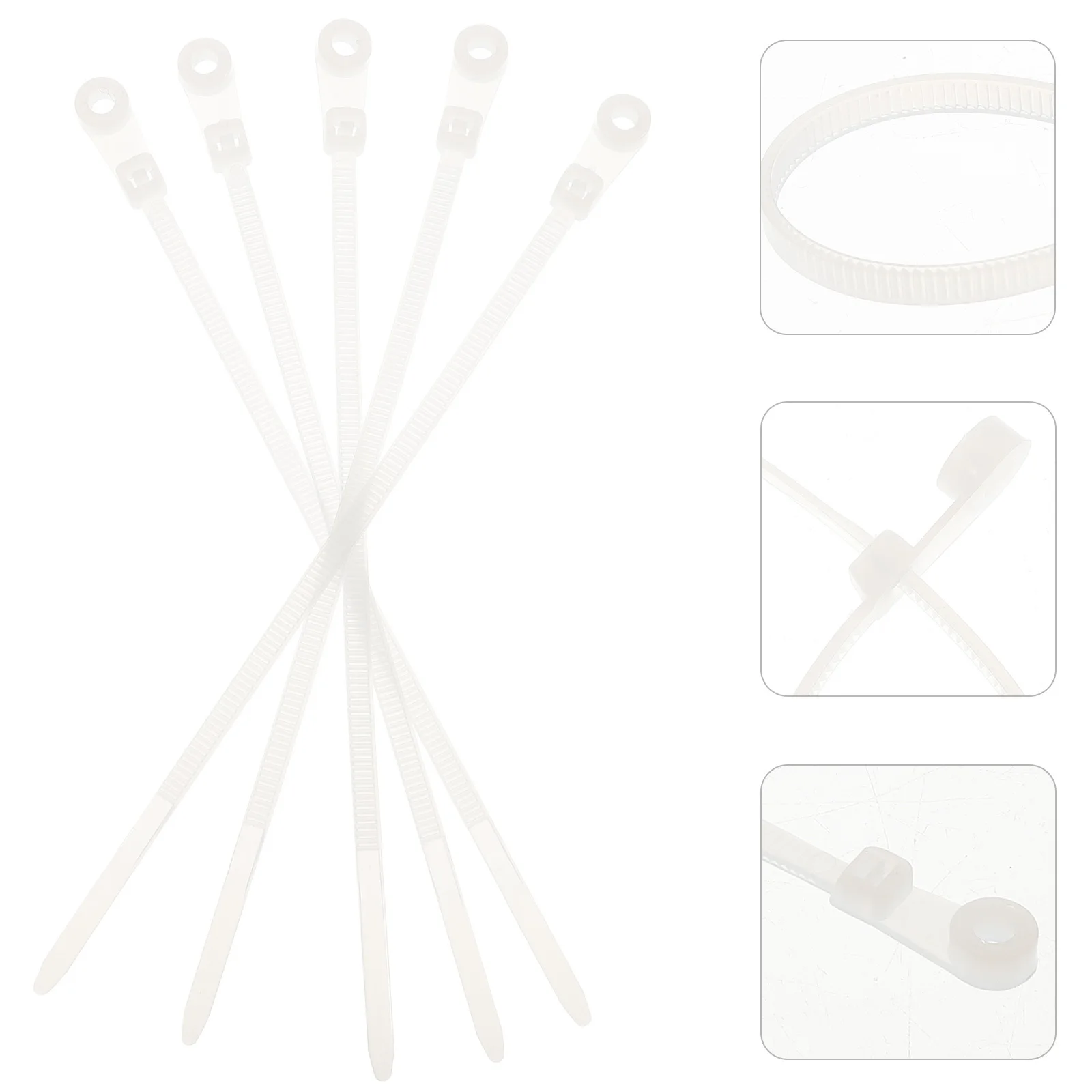 

100Pcs Double Hole Round Head Cable Zip Ties Nylon Self-Locking for Long-Lasting Indoor Outdoor Use Heavy Duty Wire Harness