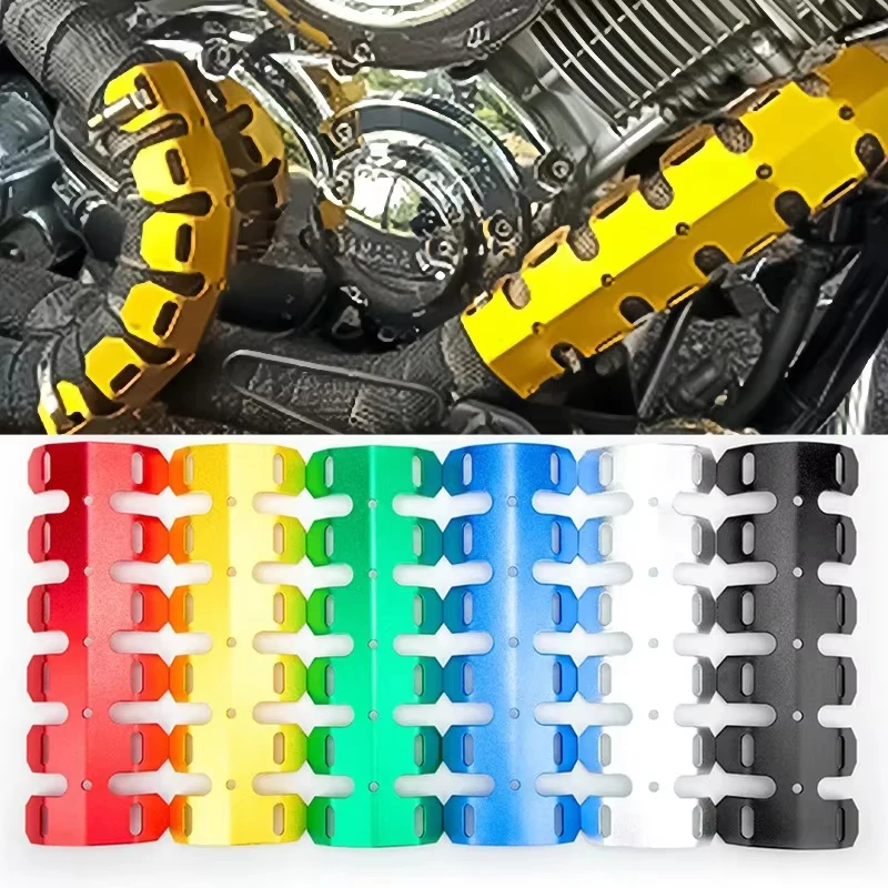 Universal Motorcycle Curve Exhaust Muffler Pipe Heat Shield Cover Heel Guard For Kawasaki For Yamaha For Honda For K Dirt Bike