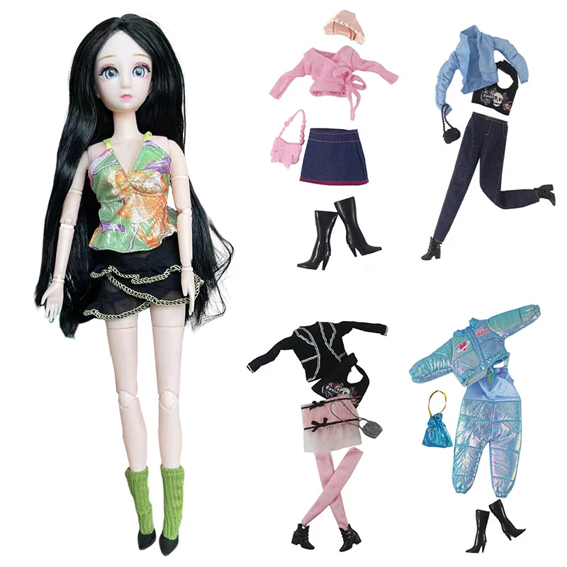 1pc Fashion 30CM Doll Clothes Cool Sweater Coat Suit Princess Dress Up Skirt Doll Accessories No Doll