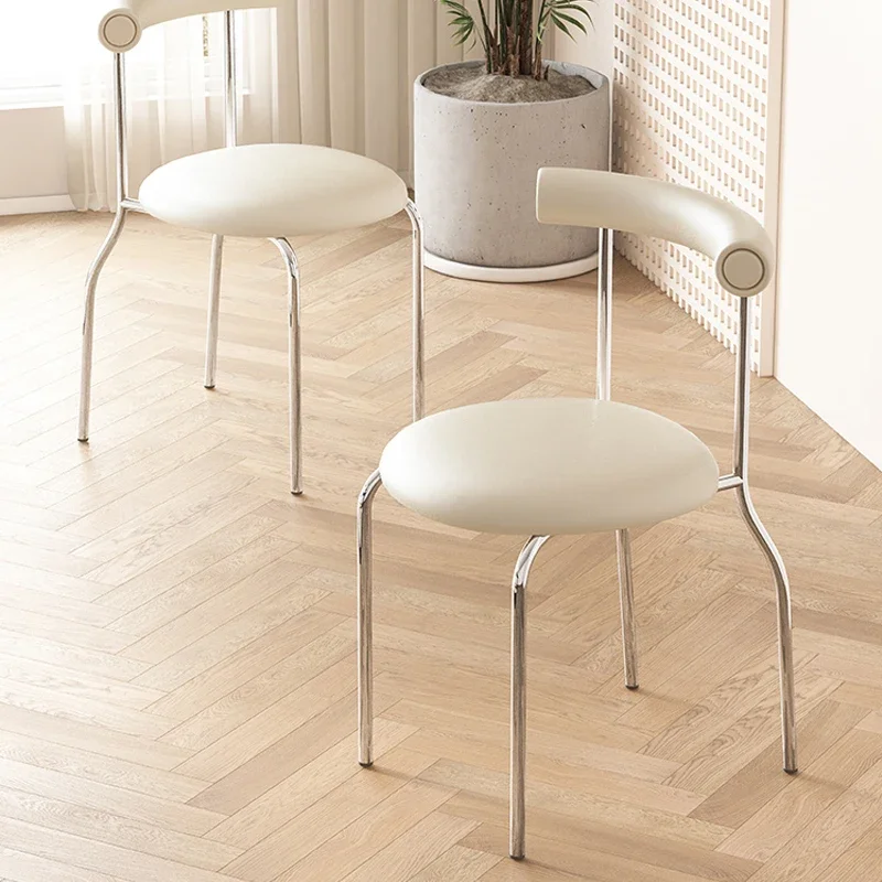 كريم نمط ضوء كرسي طعام فاخر Ins القرون الوسطى المنزل الحديث مقهى كرسي خمر الشمال مسند الظهر كرسي غرفة نوم ماكياج كرسي #1