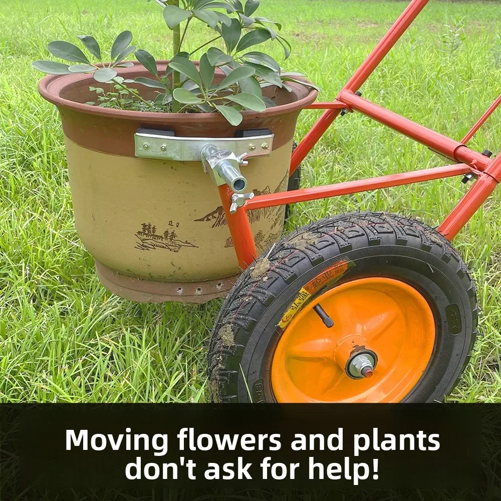 Mobile large flower pot handling artifact cart tool, flower pot tray base universal wheel chassis garden tool