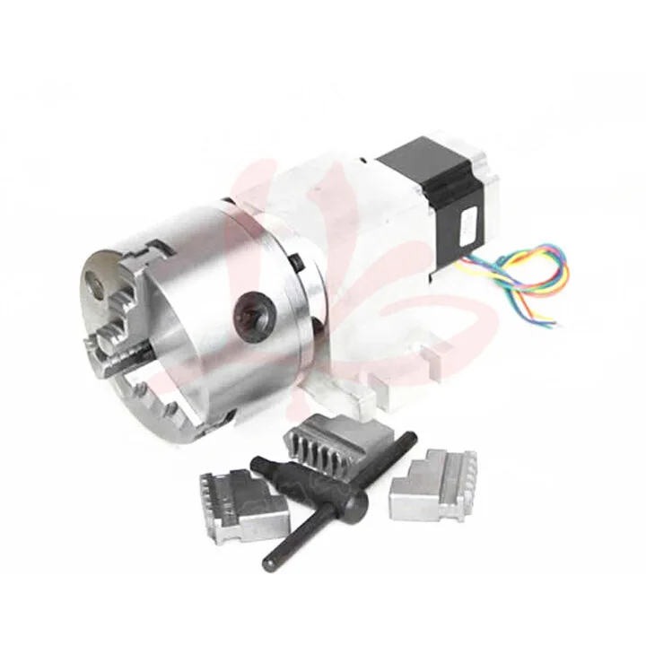 4th axis 3 Jaw chuck 100mm CNC Harmonic reducer dividing head rotary  for cnc engraving milling machine