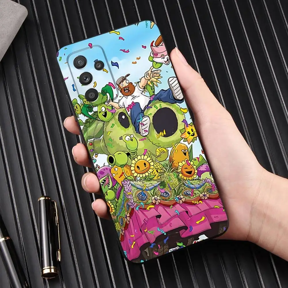 حافظة هاتف P-Plants vs Cool Z-Zombies لهاتف Samsung Galaxy A 91,80,73,72,53,52,51,22,5G,Plus,J,Note غطاء أسود ناعم