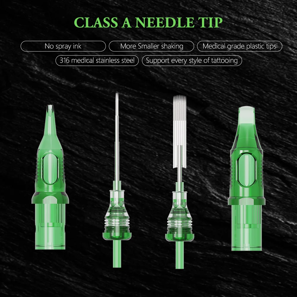 طموح T-ريكس خرطوشة حبر الوشم إبرة 20 قطعة 1RL 3RL 5RL 5RM 7RM بطانة مستديرة شادر ماغنوم RL RM لتوريد آلة الوشم