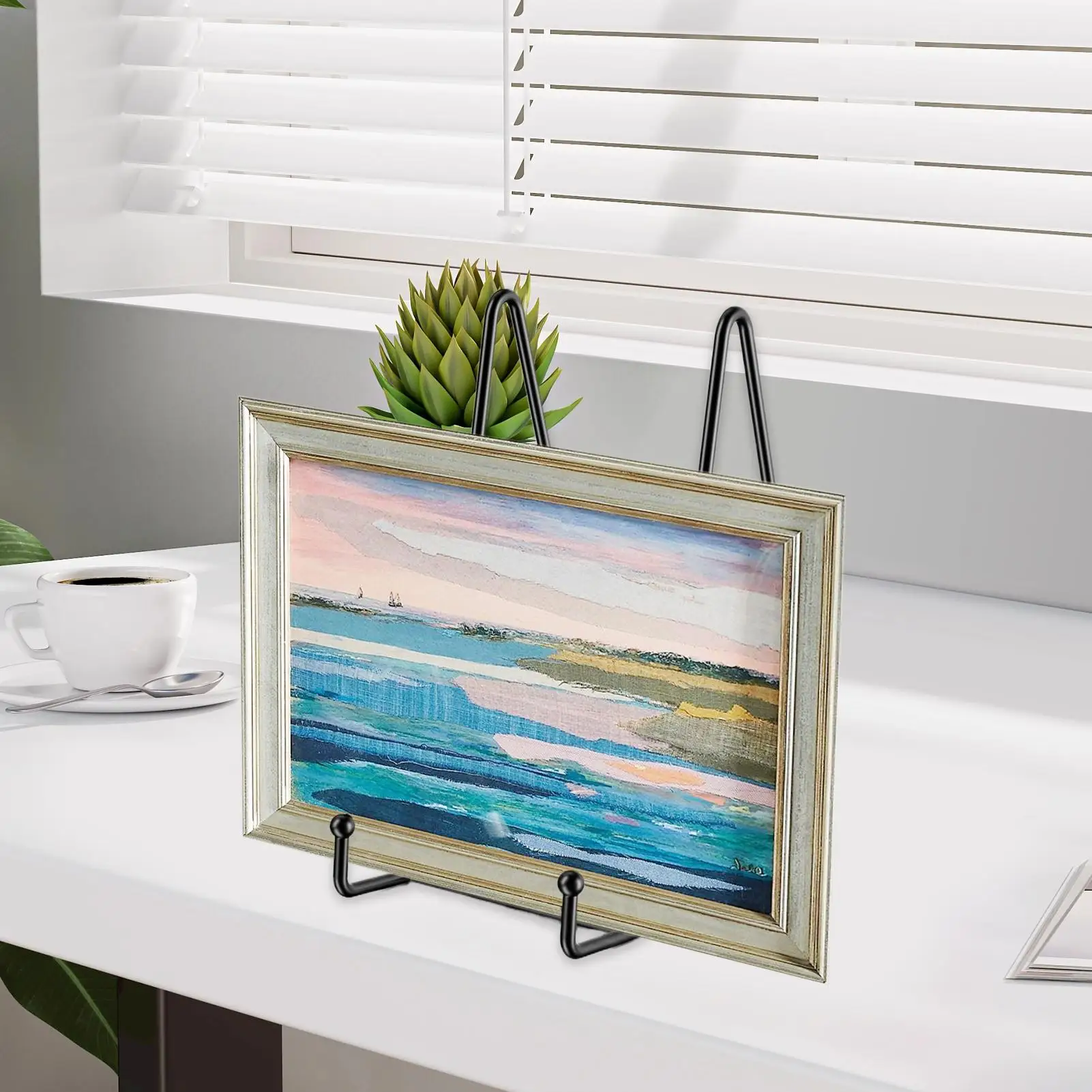 1pc Plate Display Stand Picture Easel Metal Plate Ceramic disc frame photo studio album holder display stand photo frame holder