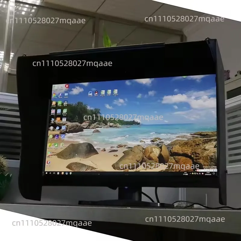 Desktop Computer Monitor Hood Tinted Shade Light Barrier Sun Visor 17-28 Inch Screen Width Adjustable 71cm
