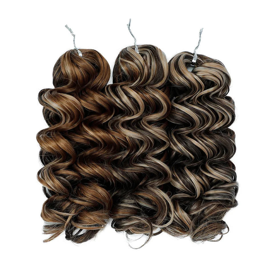 12 Inch Short Synthetic Crochet Hair Extension Body Wave Braiding Hair Extension Highlight Color Hair Extensions For All Seasons