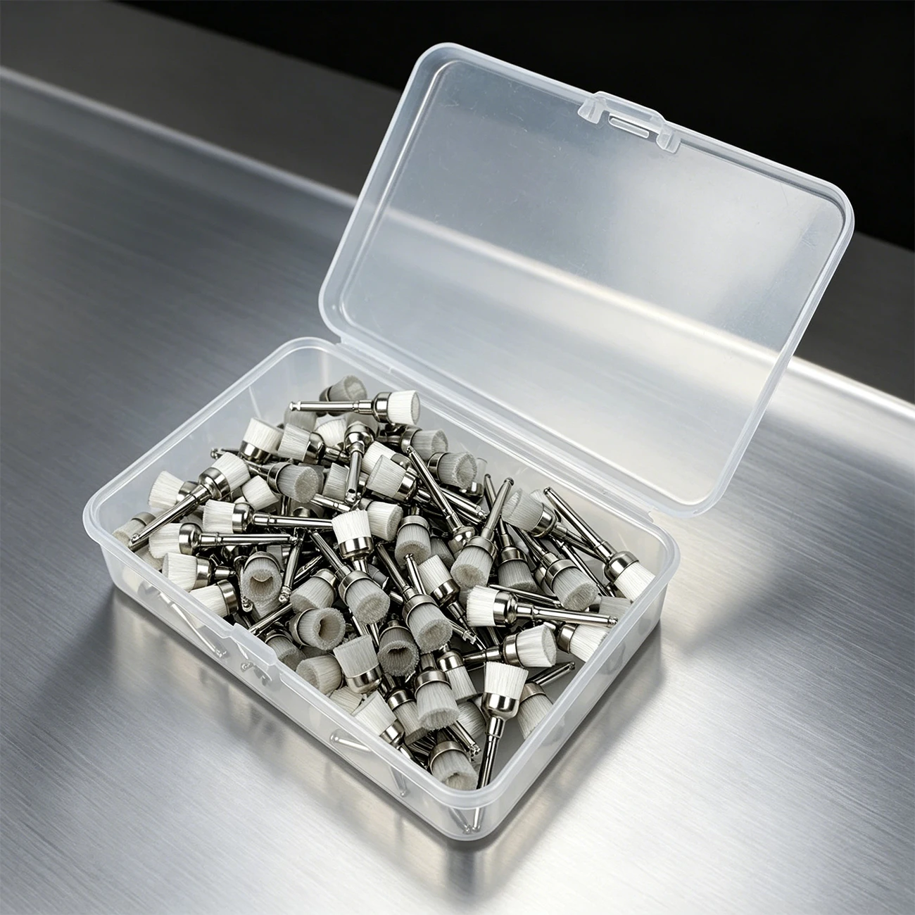 100pcs/Box Dental Polishing Nylon Bowl Polisher Prophy Brushes RA Latch Type Teeth Whitening Brush Dentistry Clinics Consumables