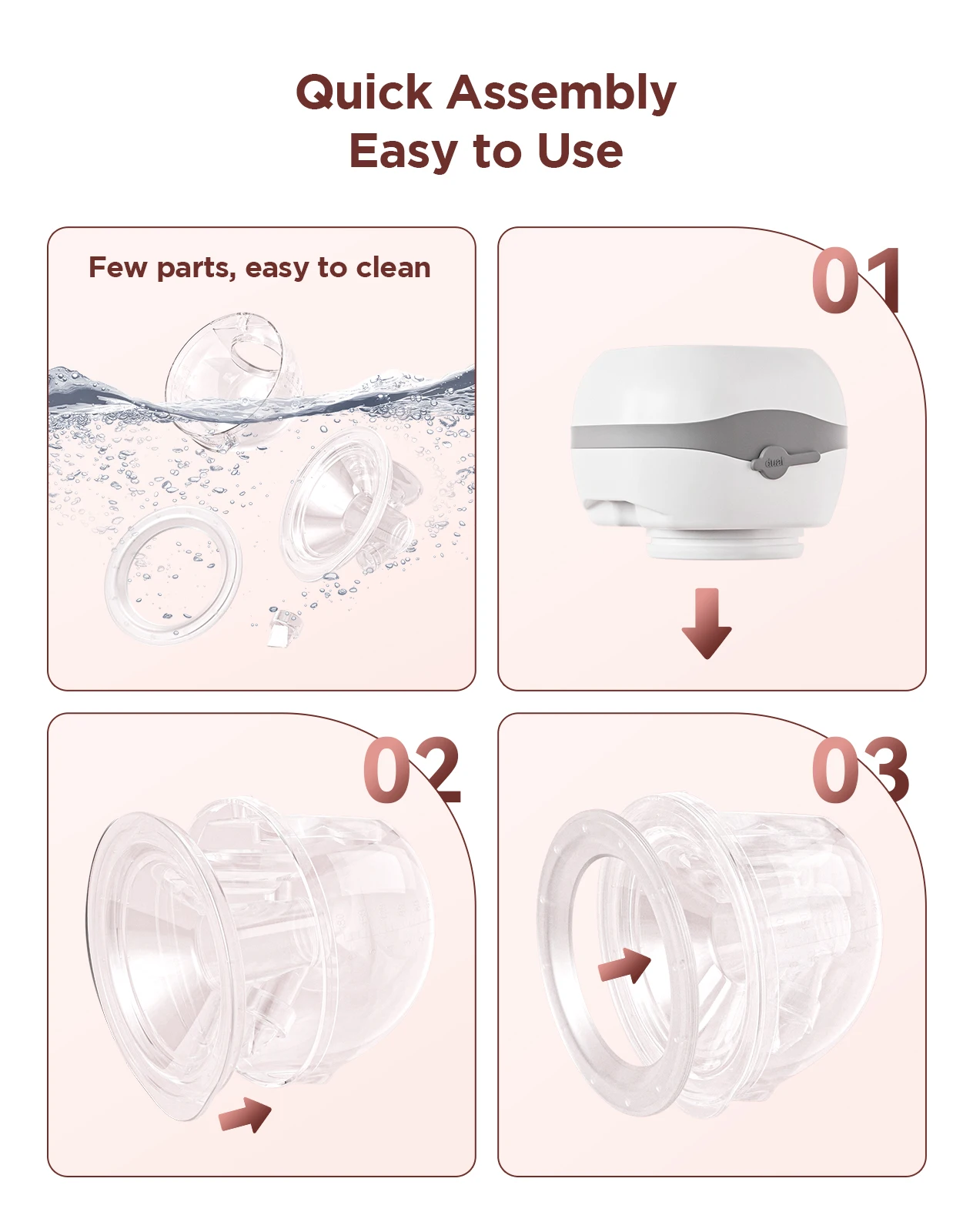 Jheppbay Electric Breast Pump BPA-Free 3 Modes & 12 Levels Hands Free Breastpump with 21/24/27 mm Flange for Breastfeeding